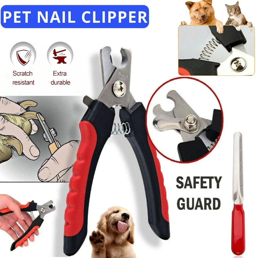Professional Pet Nail Clippers Heavy Duty Stainless Steel Sharp Blade Safe Hook Grooming Tool  Dogs Cats Rabbits Small Animals
