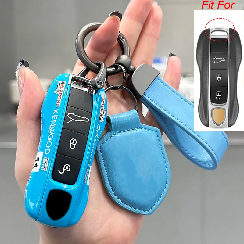 For Porsche Cayenne 718 MACAN Panamera 911 Macan Boxster Cayman Remote Multiple Painting Car Key Case Replace Cover Accessories