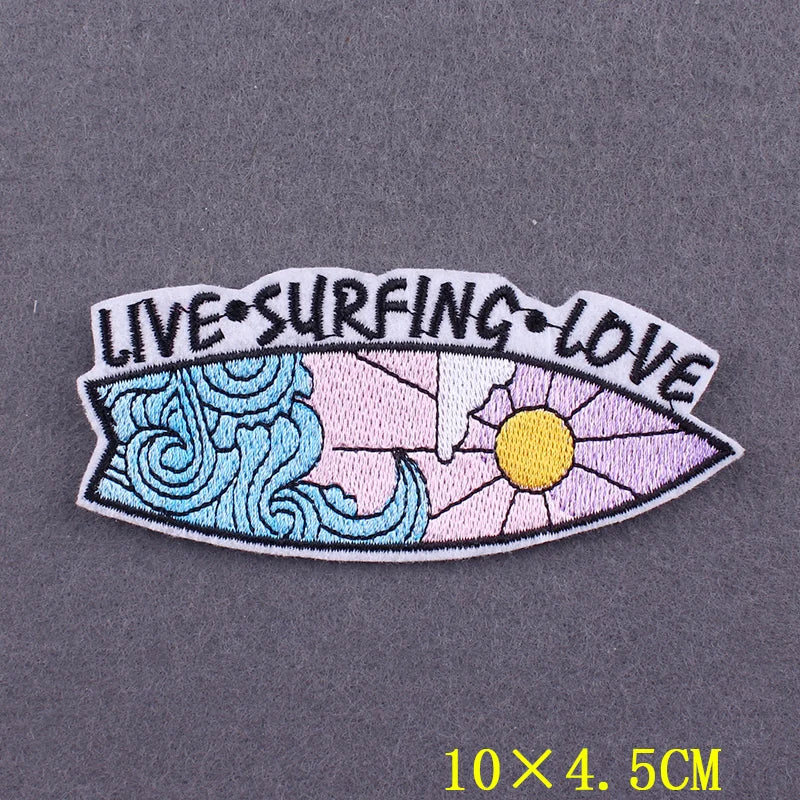 Hiking Adventure Patches For Clothing Stickers DIY Hook Loop Badges Camping Embroidery Patch Iron On Patches On Clothes Stripes