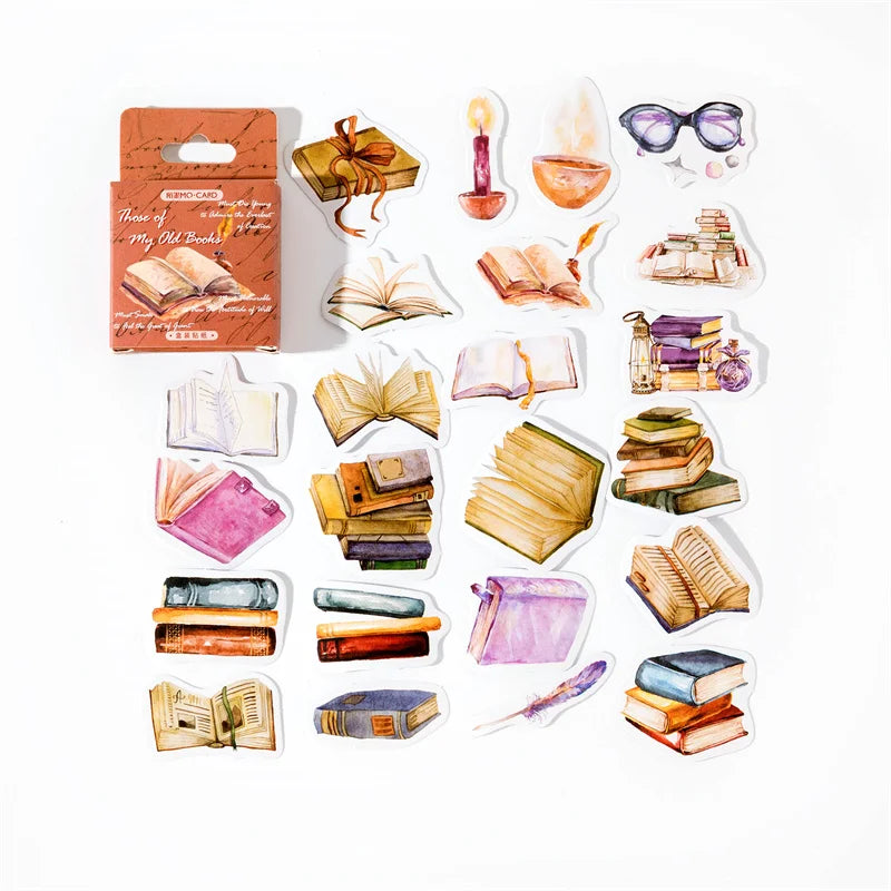46 sheets Mini Box Packaged Stickers Collection Handbook Pattern Collage DIY Sticker Sticker Book
