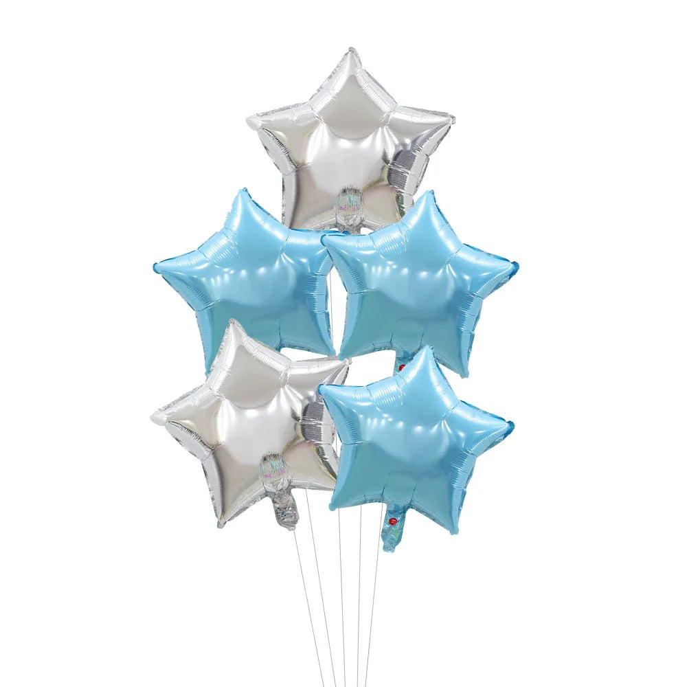 5Pcs 18inch Gold Silver Foil Star Balloon Wedding Balloons Decoration Baby Shower Children's Kids Birthday Party Balloons Globos