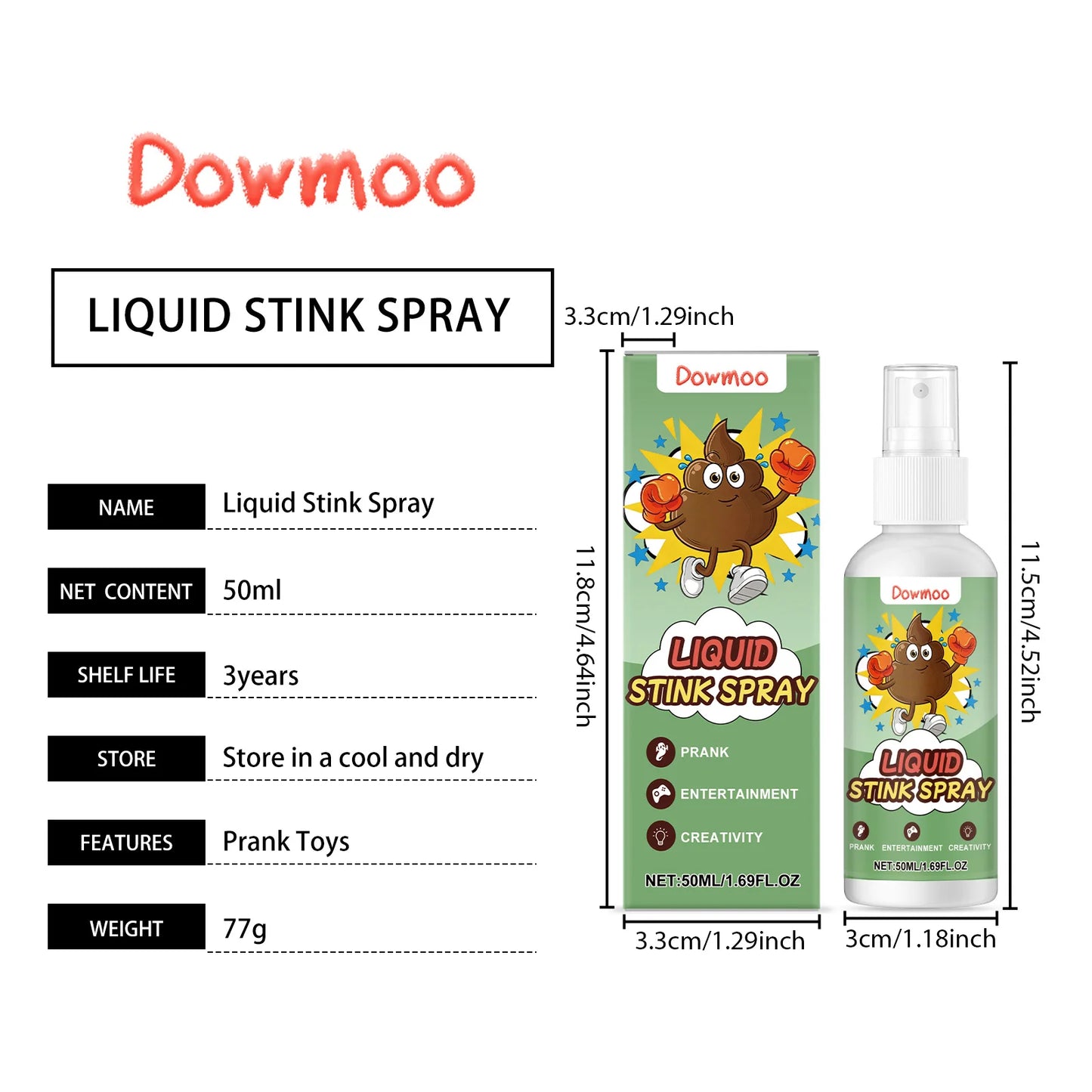 Liquid Fart Spray Non Toxic Realistic Fart Odor Prank Toy Halloween Props Ass-Smelly Funny Props Stinky Gas Spray Party Supplies