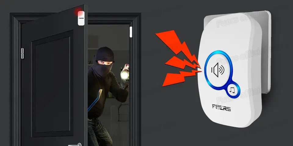 Fuers Wireless Doorbell Waterproof Door Chime Kit Welcome Chime Home Door Bell Intelligent 32 Songs Melodies Sound And LED