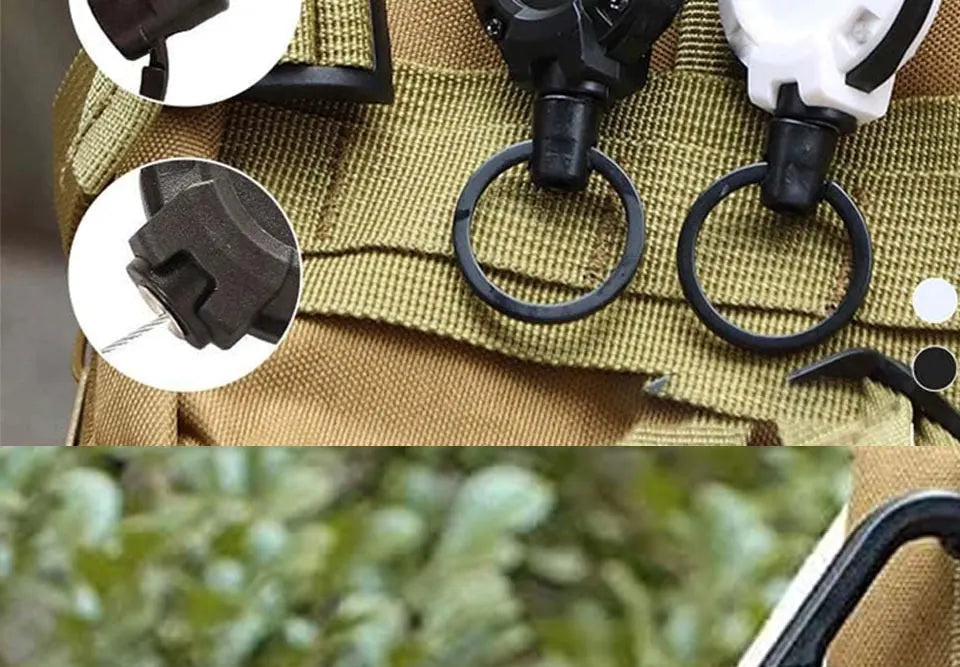 1PC New Outdoor Automatic Retractable Wire Rope Luya Anti-theft Tactical Keychain Telescopic Keychain Retractable Hook Tool