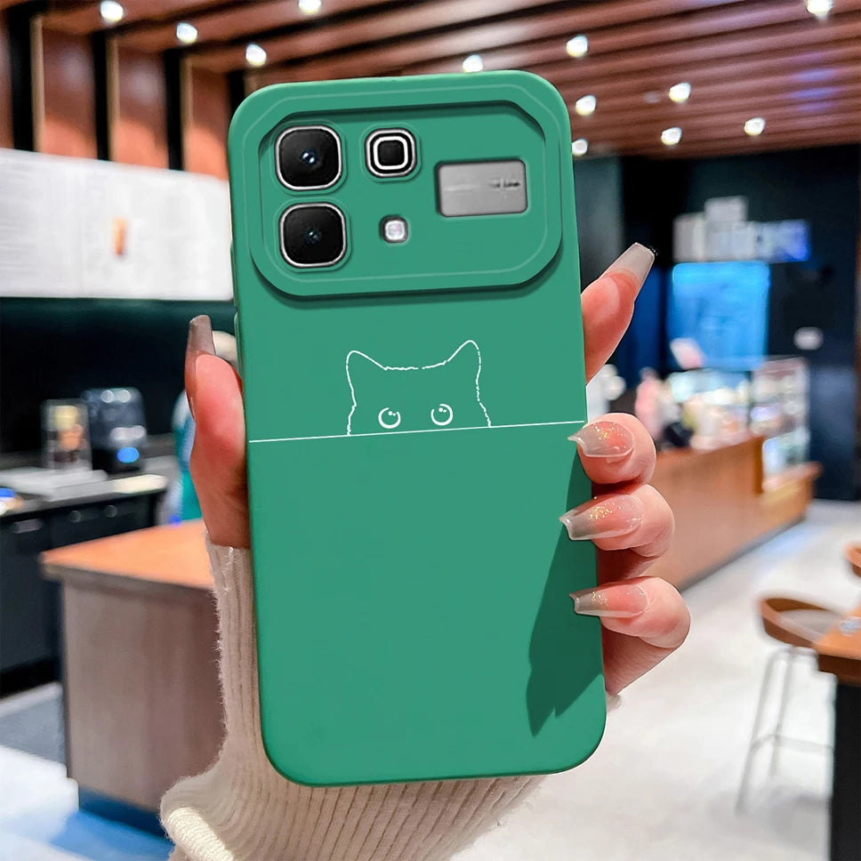 Phone Case For Infinix Note 60 Pro Edge 4G 5G Liquid Silicone High Quality Shockproof Cute Animals Cover