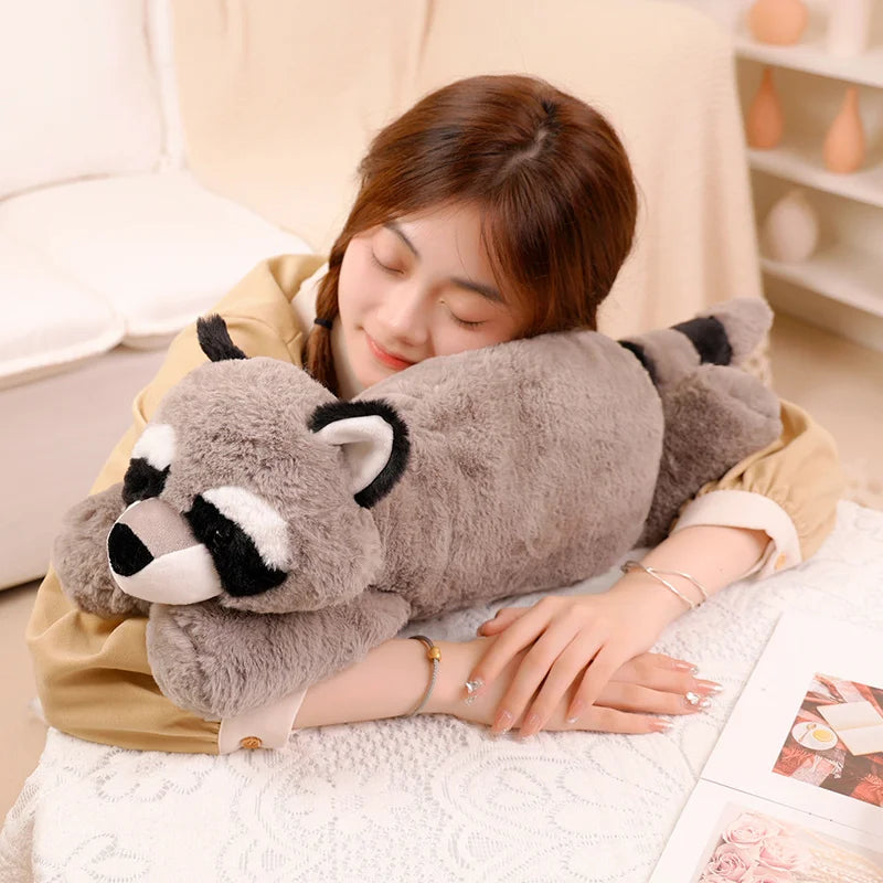 Cute Raccoon Crocodile Sloth Fox Animals Soft Plush Toys Sleeping Pillow Cartoon Stuffed Cushion