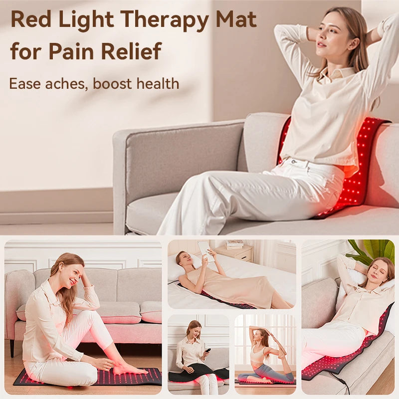 Red Infrared Light Therapy Pad skincare 325PCS 3 in1 LEDs far infrared Waist Back Shoulder Muscle Pain Yoga mat Relief Relax