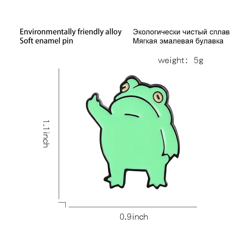 1pcs Cartoon Creative Frog Brooch Cute and Cute Little Frog Brooch Creative Gesture Shape Clothing Dripping Badge