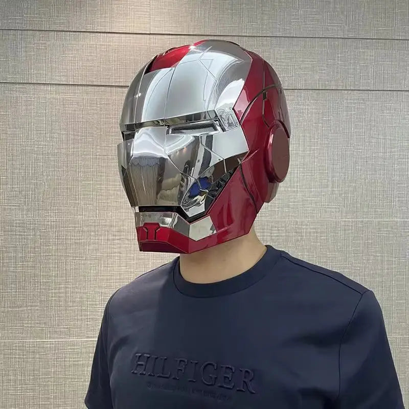 Iron Man Mk5 Helmet 1:1 Scale Electric Voice Activated Wearable Mask With Automatic Opening Closing Adult Toy Gift Collectible