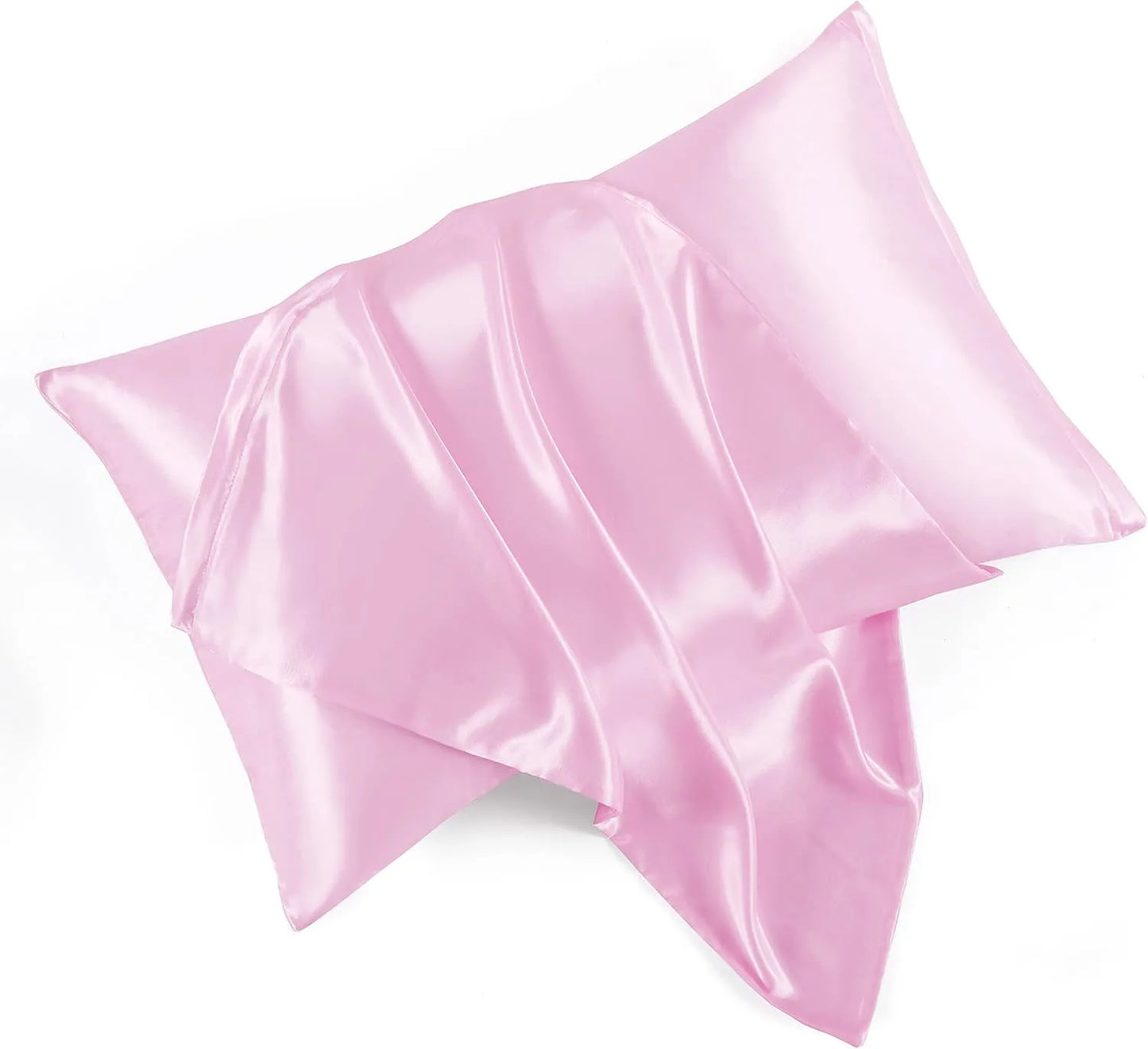 2pcs Satin Pillowcase for Skin and Hair, Satin Pillow Cases Set of 2 Soft Breathable Smooth Cooling Pillow Covers for Sleeping