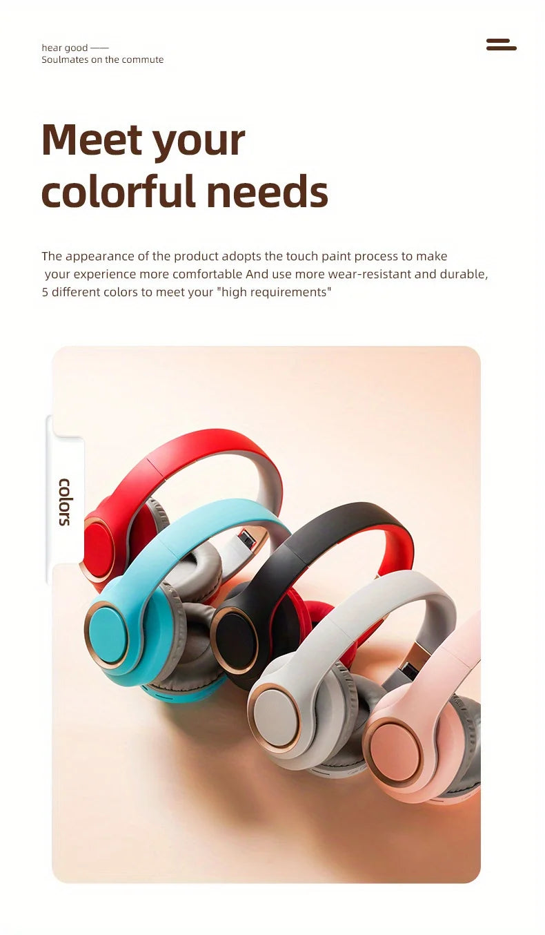 Headphones Bluetooth HIFI Wireless Stereo Over Ear Earphone Handsfree Headset Ear Buds Head Phone Headset For iPhone Xiaomi