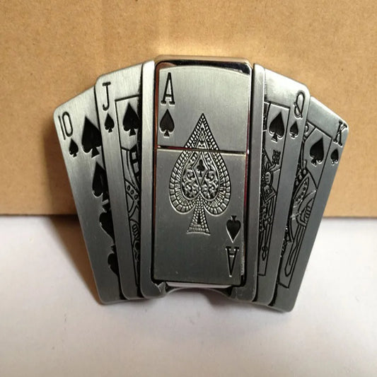 Poker PlayCard series Kerosene Lighter belt buckle, popular in Europe and America