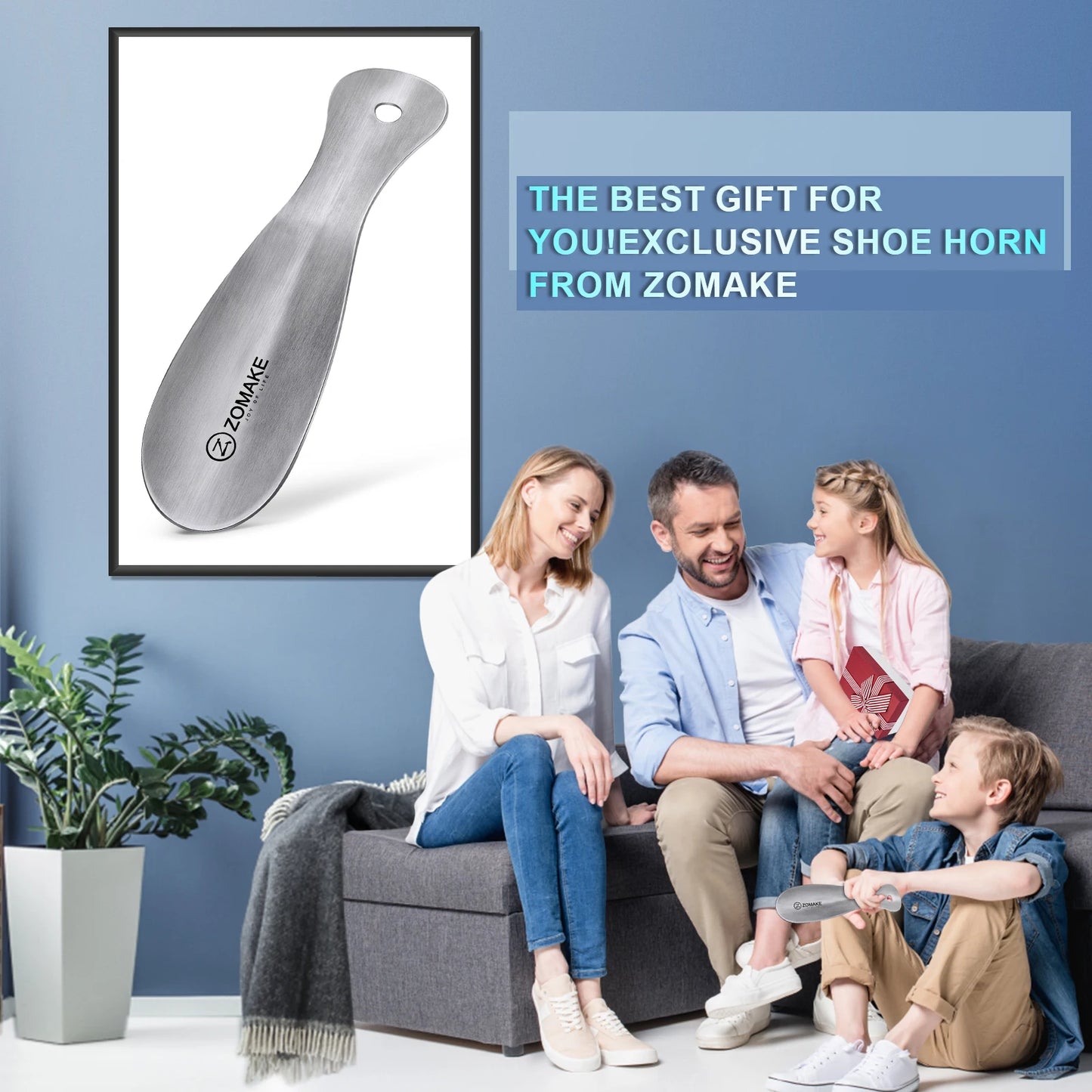 Metal Shoe Horn Stainless Steel 7.5Inch Small Shoe Horn Lifter Easy Carry Shoe Accessories travel shoe spoon for seniors kids