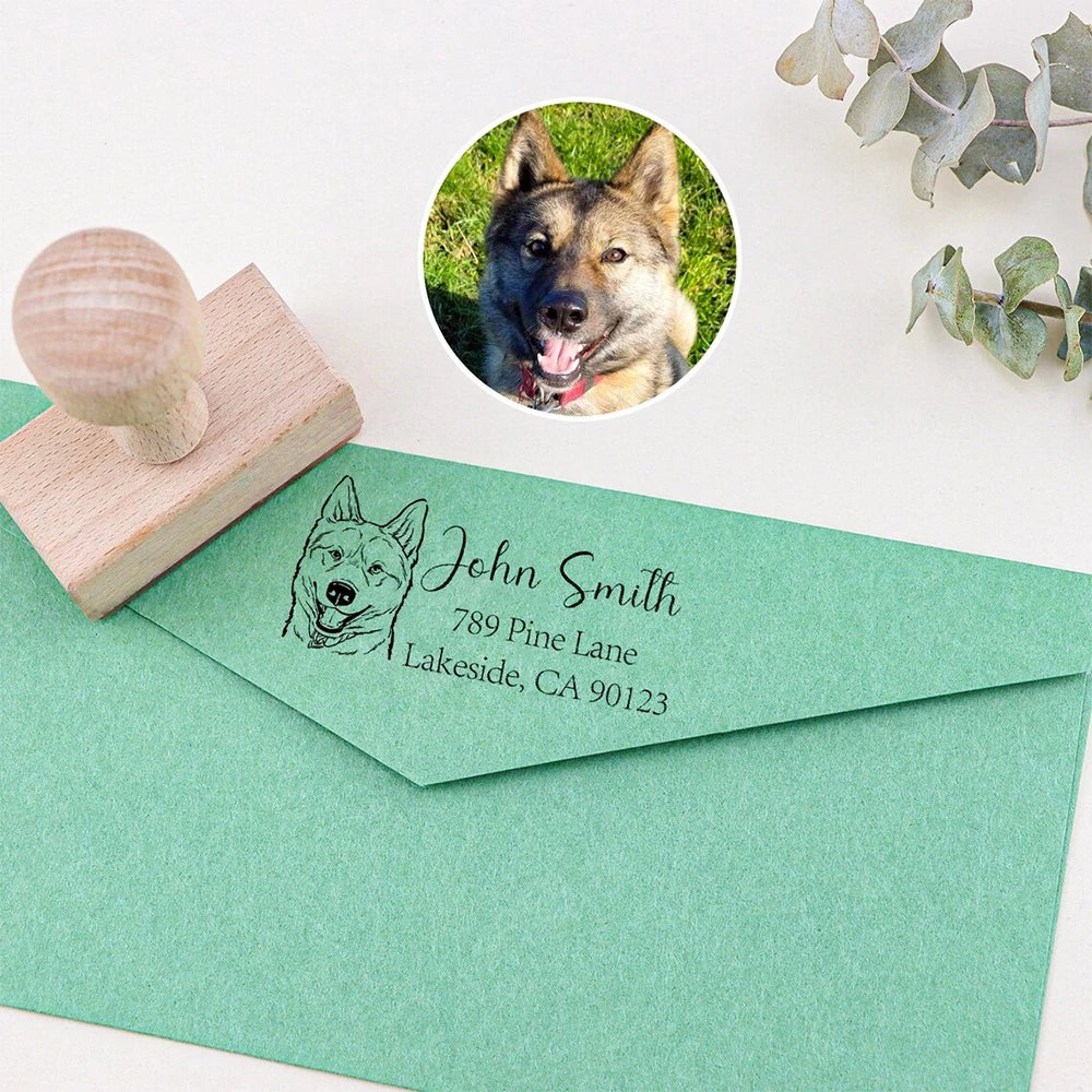 Custom Wooden Stamp Seal Personalized Logo Wedding Party Packaging Stamp Company Address&Name Self Inking Rubber Stamp Artwork