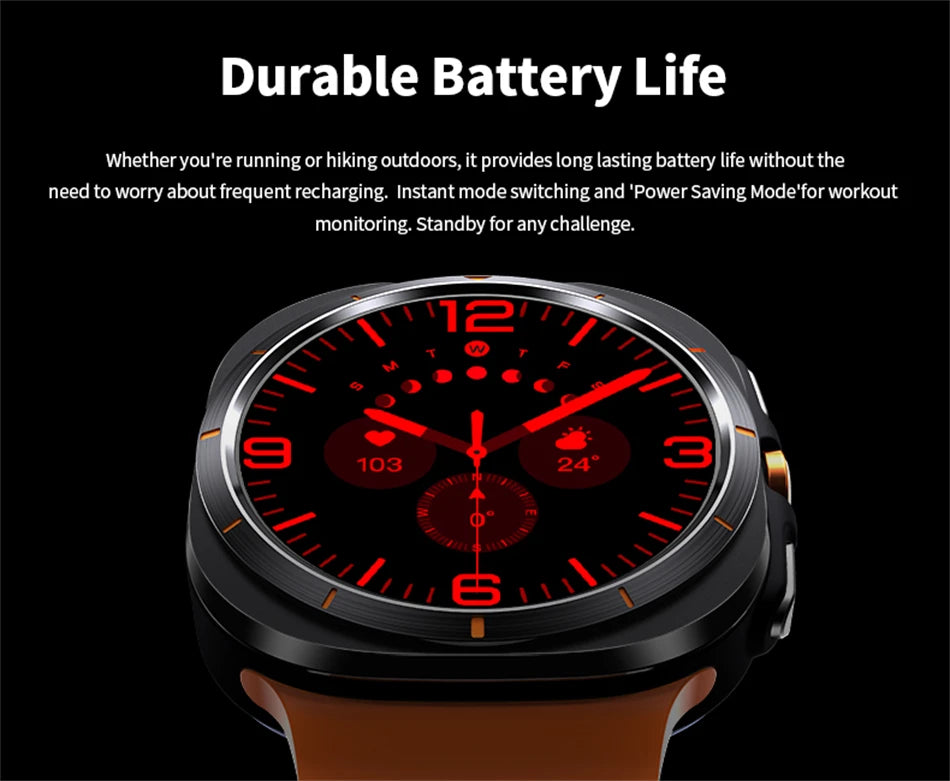 Galaxy Watch 7 Ultra GPS Tracking Smart Watch Men Amoled Screen Heart Rate Bluetooth Call NFC Sports Smart Watch For Android IOS