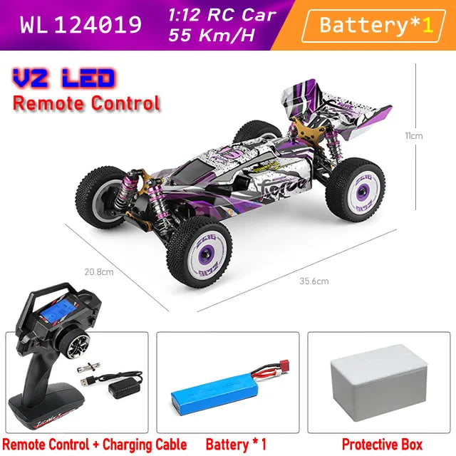 WLtoys 124019 1:12 4WD 55Km/H RC Racing Car Remote Control High Speed Off-Road Drift Shock Absorption Adults Boys Toys Kids Gift