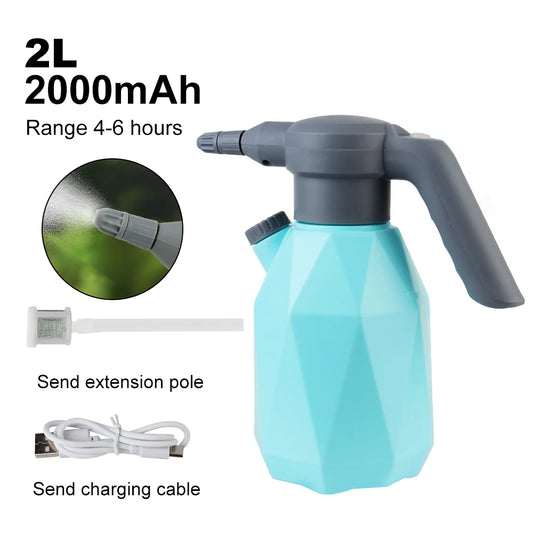 2L Bottle Watering Cans Manual Sprayer USB Rechargeable Car Washing Foam Sprinkling Pot Garden Sprayer Bottle