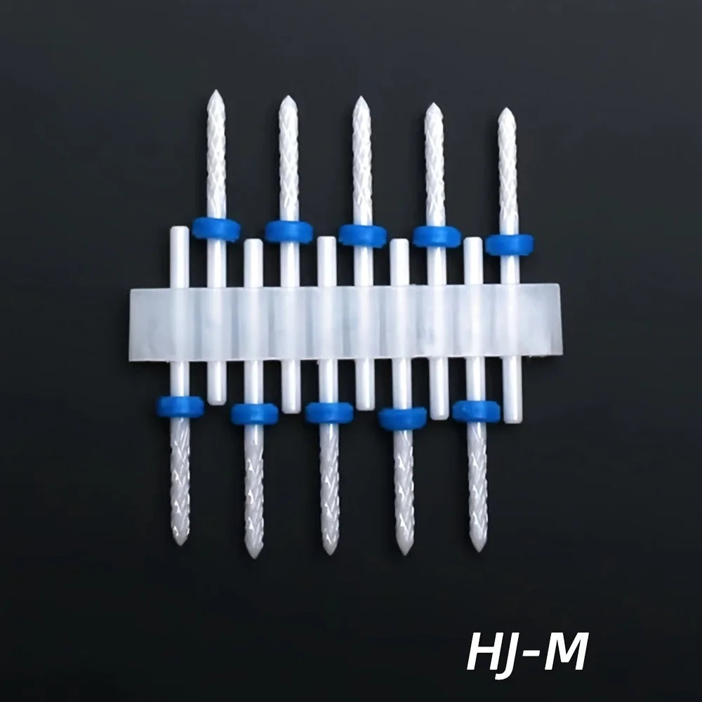 10pcs Ceramic Nail Drill Bits Set, Electric Manicure & Pedicure Milling Cutter, For Nail Polishing Machine