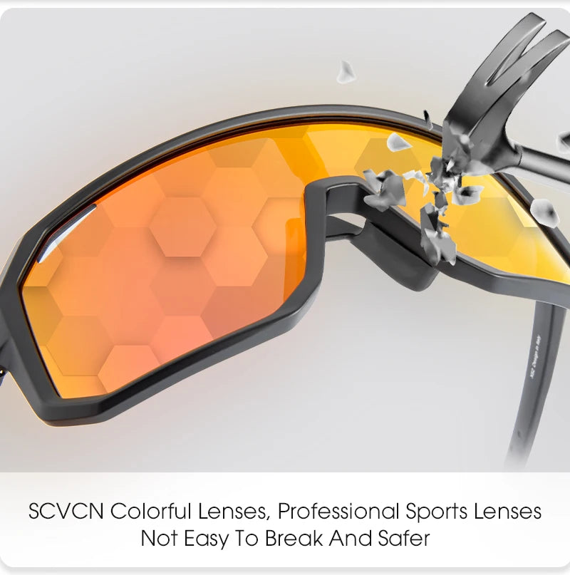 SCVCN Cycling Sunglasses Men MTB Road Driving Bike Glasses Outdoor Sports Women Bicycle Cycling UV400 Protective Glasses New