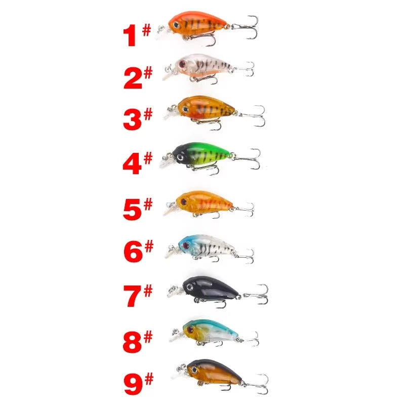 9 Pcs, Fishing Lure Set Minnow Baits Kit Wobbler Crankbaits with Hooks Hard Popper Lures for Saltwater Freshwater Trout Bass