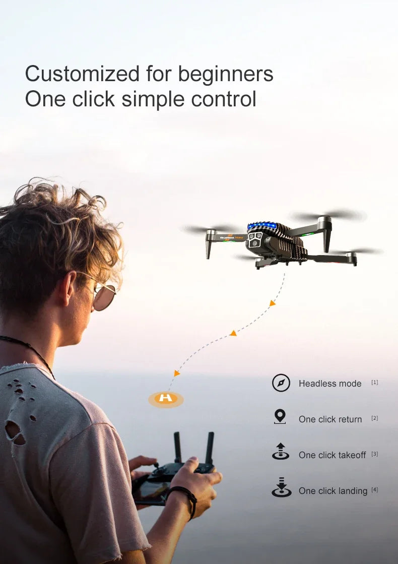 D9 DRONE 8K Professional 4K Three Cameras Brushless No GPS Obstacle Avoidance Optical Flow Position RC Quadcopter Gifts Toys
