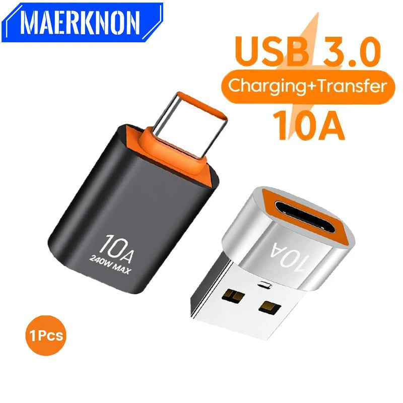 10A OTG USB 3.0 To Type C Adapter USB Female To Type c Male Fast Charging For Xiaomi Samsung Laptop PC Fast OTG USB C Connector