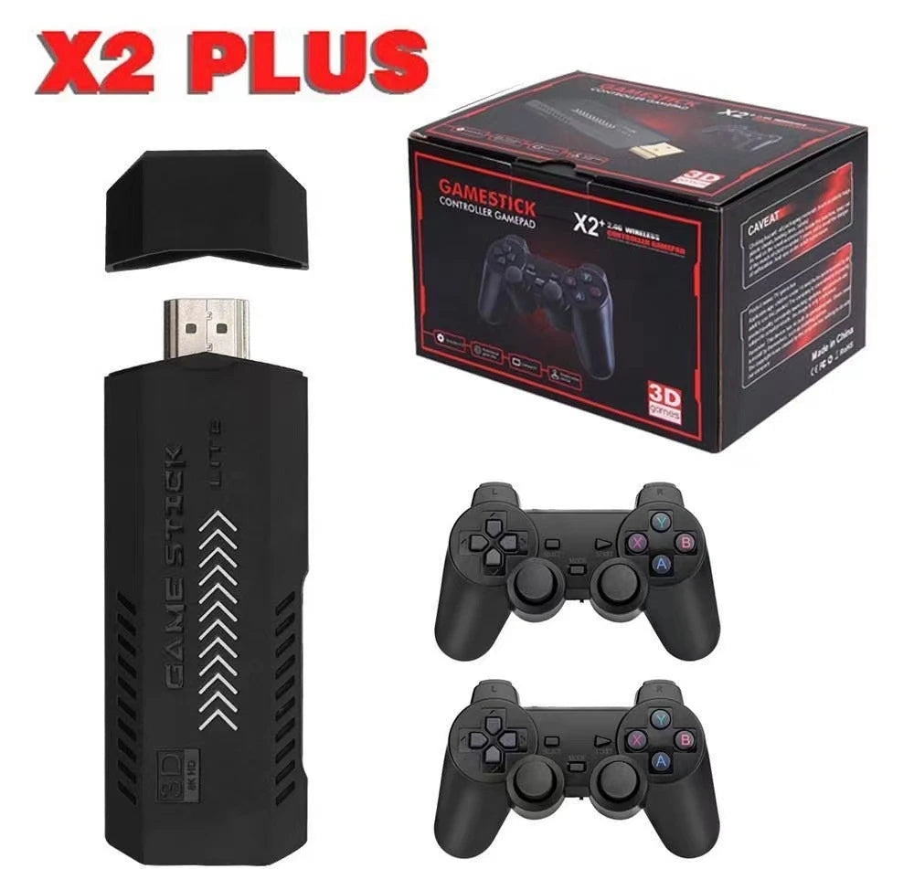 X2 Plus Game 3D HD Retro TV Video Game Console Wireless Controller Mini Emulator for Kids Gifts Classic Arcade for PSP PS1