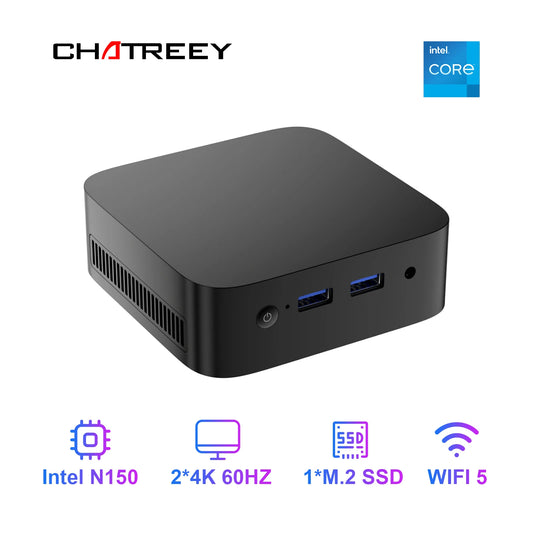 T10 Mini PC Intel Alder Lake N150 Windows 11 Ultra Small Pocket Computer 4K 60Hz Output  Wifi5 BT4.2