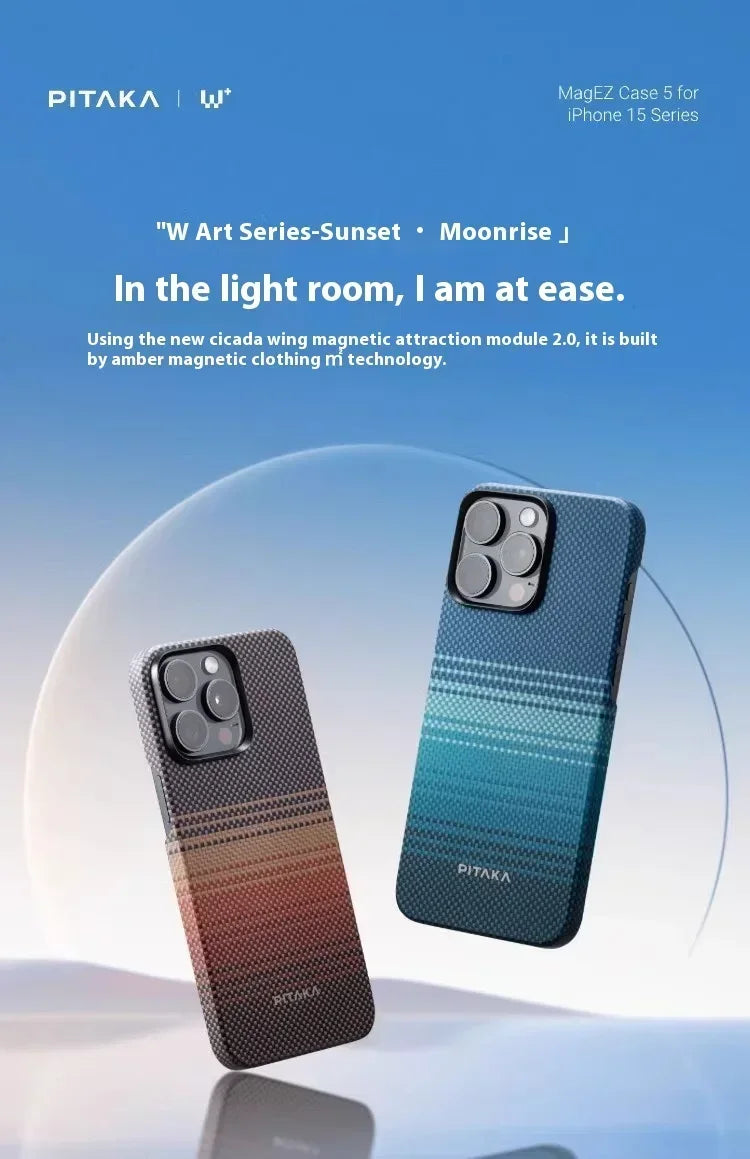 PITAKA Phone Case IPhone 16  15 Pro Max Case Woven Kevlar Carbon Fibre Cover Magsafe Wireless Charging IPhone16 Pro Cover Gifts