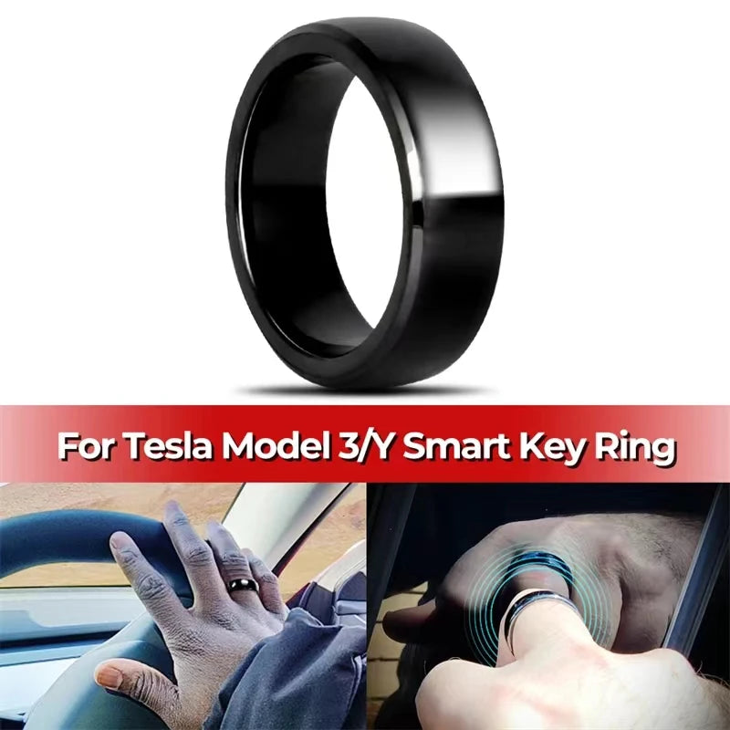 Smart Key Ring NFC Waterproof Ceramic Ring Replace Car Key Card Key Fob Made With Original Card Chips For Tesla Model 3 Model Y
