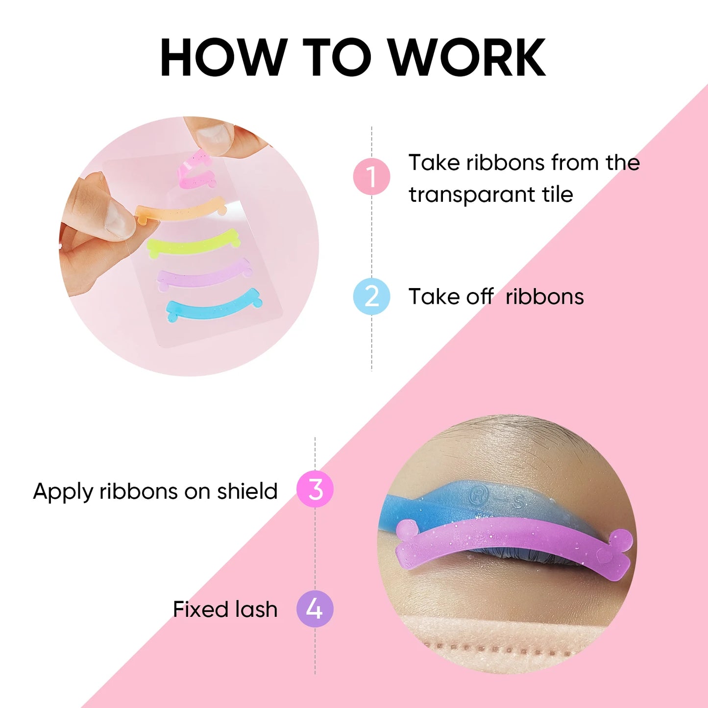 Libeauty 5 Colors Silicone Eyelash Rods Ribbon Soft Colorful Lash Lift Ribbon Perm Multi-Functional Eyelash Lifting Makeup Tools