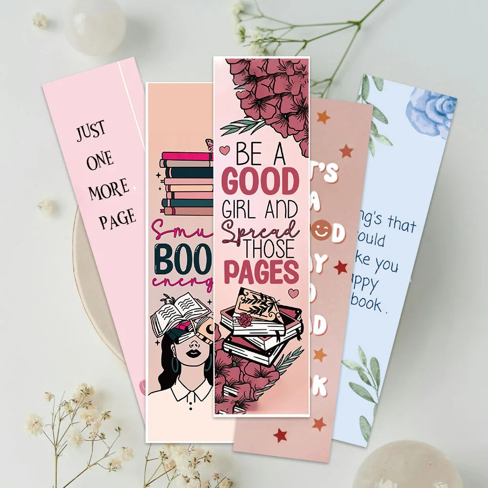 30pcs Aesthetic Cartoon Bookish Reading Book Paper Bookmarks DIY Students Readers Page Marker Library Office Page Marking