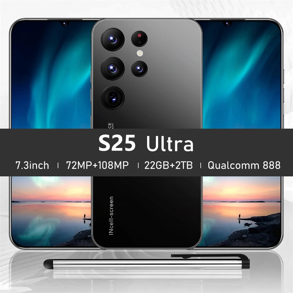 HOT 2025 new S25 Ultra original intelligent 5G dual card dual standby Android 14 system global version 108MP 8000mAh battery