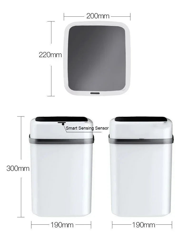 Hot Kitchen Trash Bin 13L Bathroom Touch Trash Can In The Toilet Smart Garbage Bucket Waste Bins Dustbin Smart Trash Can Kitchen