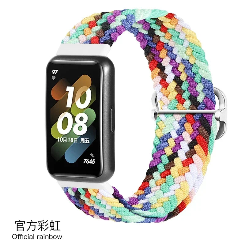Strap For Huawei Band 7 Adjustable Elastic Nylon Braided Strap Men Women Replacement Bracelet Wristband For Huawei Band 7