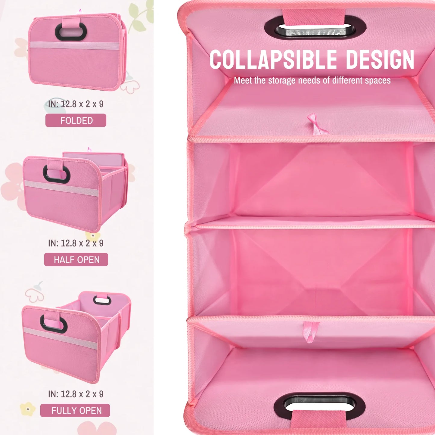 Trunk Organizer for suv, Foldable portable car storage box for camping outdoor storeroom,space saving multi functional