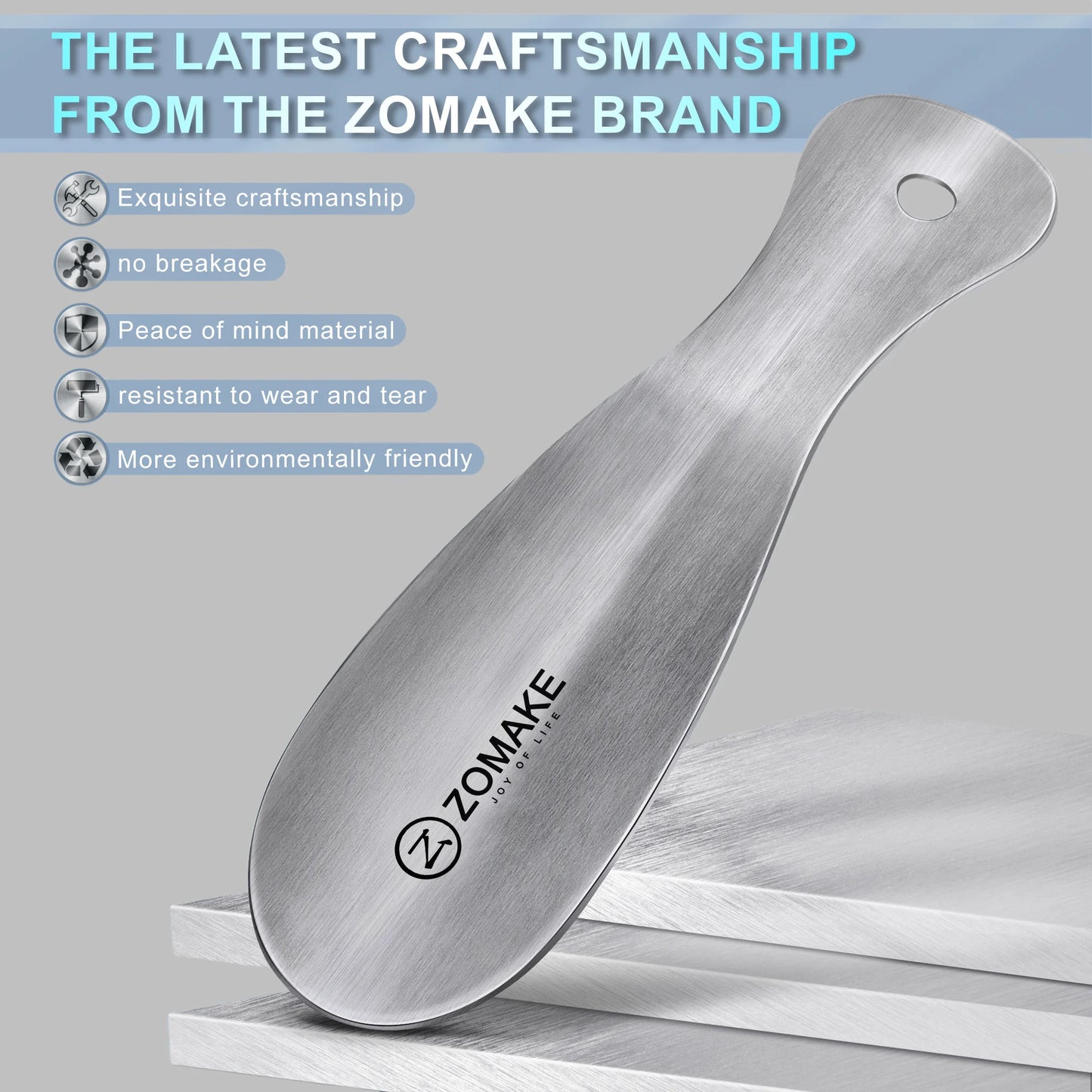 Metal Shoe Horn Stainless Steel 7.5Inch Small Shoe Horn Lifter Easy Carry Shoe Accessories travel shoe spoon for seniors kids