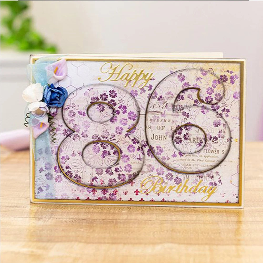 2pcs Big Size 0-9 Numbers Cutting Dies And Plastic Stencils Set For DIY Scrapbooking Album Card Making Decoration Paper Craft