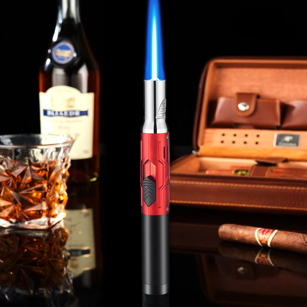 New High Temperature and High Power Spray Gun Lighter Metal Windproof Flame Spray Cigar Outdoor Butane Inflatable Torch Lighter