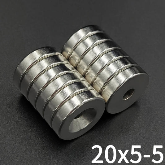 2/5 Pcs 20x5-5 Neodymium Magnet 20mm X 5mm Hole 5mm NdFeB N35 Round Super Powerful Strong Permanent Magnetic Imanes Disc