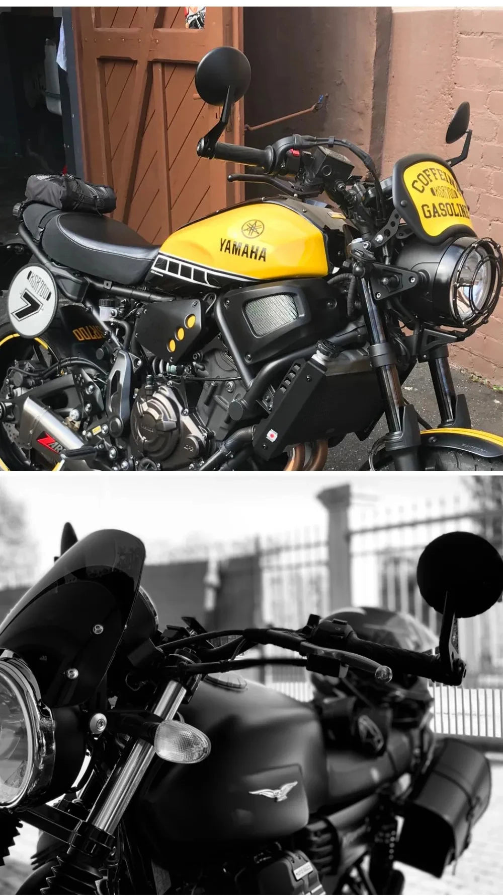 7/8"Motorcycle Handle Bar End Mirrors Black Side Mirror For Yamaha MT/FZ/TMA Kawasaki Z650-up Honda CB-R Rearview Mirror
