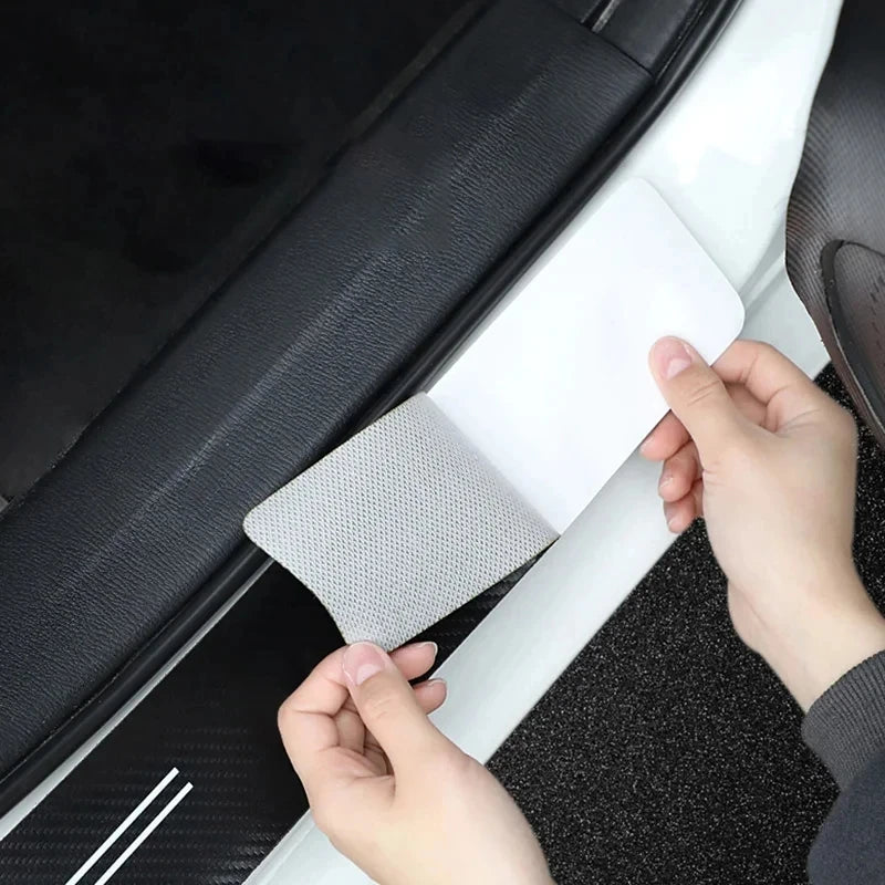 1/4/5Pcs Car Door Sill Scuff Plate Decor Carbon Fiber Stickers For Subaru Crosstrek Legacy Forester Outback Impreza Levorg Smart