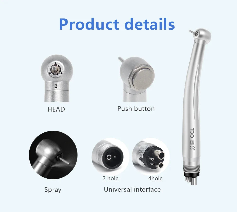 New 2/4 Holes Dental High Speed Handpiece Toque Head Push Button with Ceramic Bearing single Water Spray Dentistry Tools
