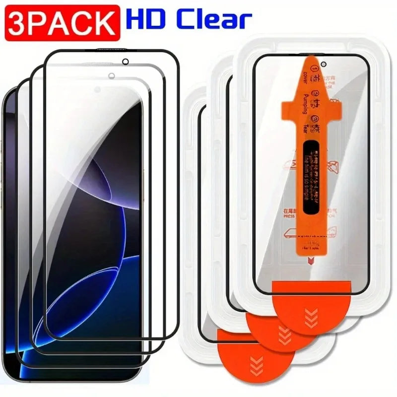 3Pcs Dust-Free Installation Privacy Screen Protector for iPhone 17 16 15 Pro Max 14 13 12 11 Pro Mini 16e Air X XR XS Max Glass