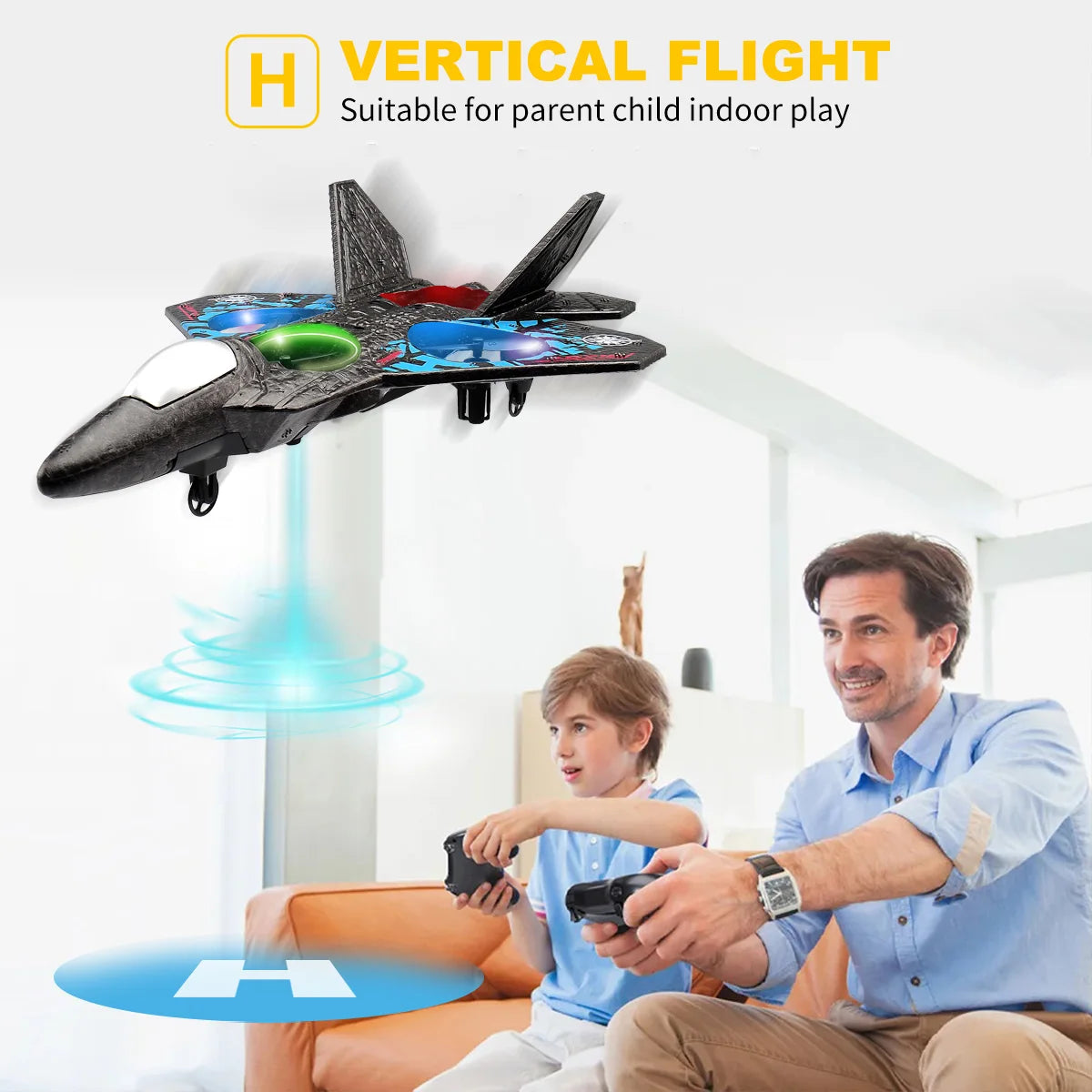 L0712 RC Plane 2.4G Remote Control Aircraft Gravity Sensing Aircraft Glider with Light EPP Foam Fighters for Boys Children