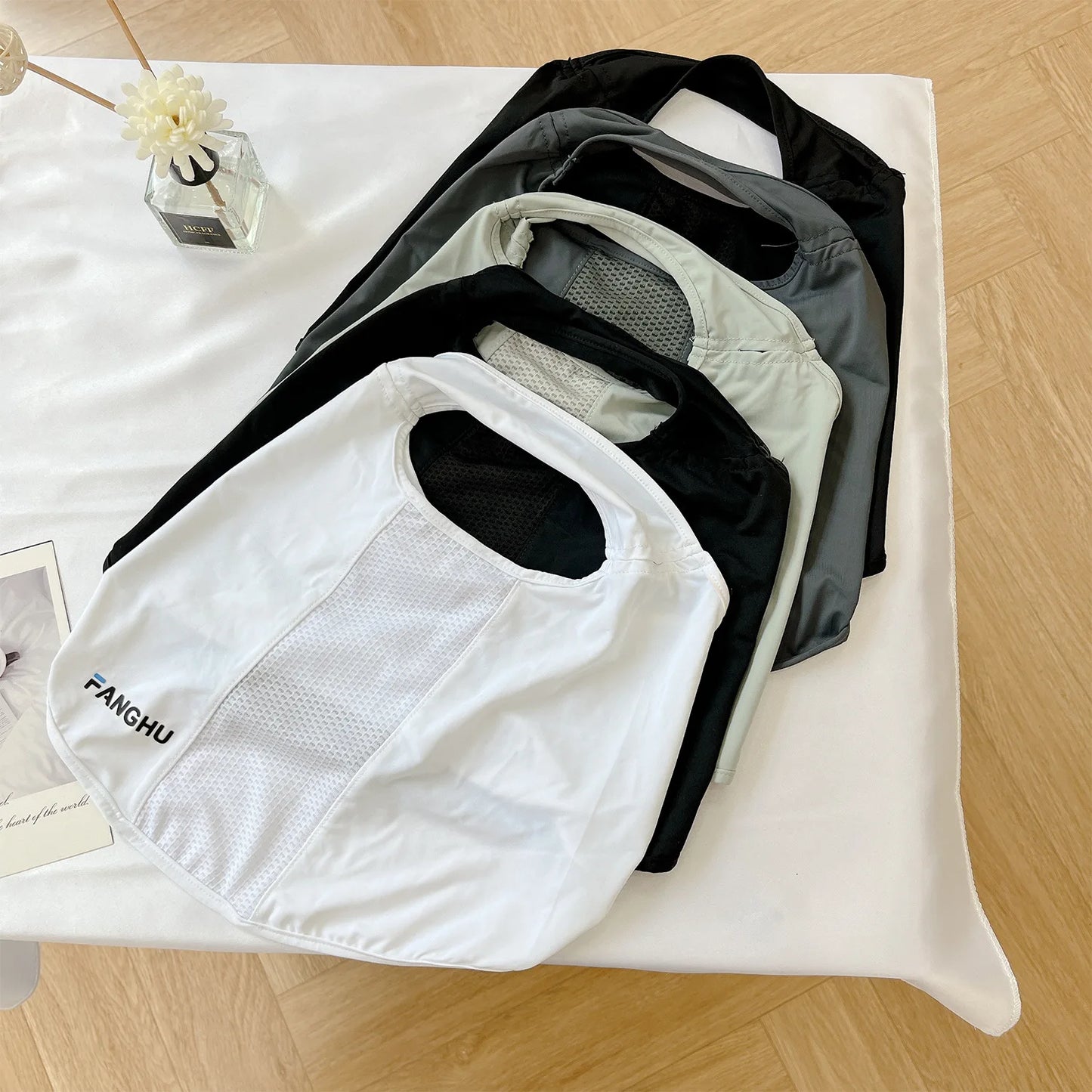 UV Protection Ice Silk Mask Sun Proof Bib Solid Color Face Cover Face Shield Summer Face Scarves Sunscreen Face Scarf Riding