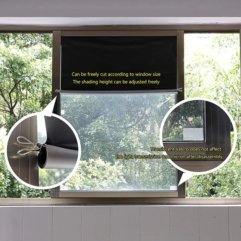 UV Block Adjustable Nursery Temporary Curtain Thermal Insulated Window Shade Blackout Blind Curtain Travel Window Cover