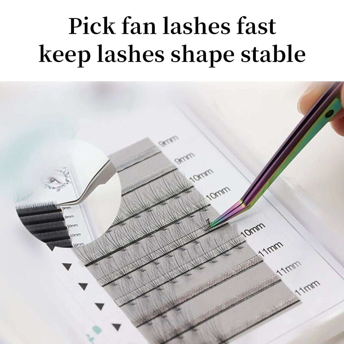 Libeauty 1 Pair Professional Eyelash Tweezers 3D Volume Eyelash Extension Lash Eyebrow Excellent Closure Grafting Eyelash Tools