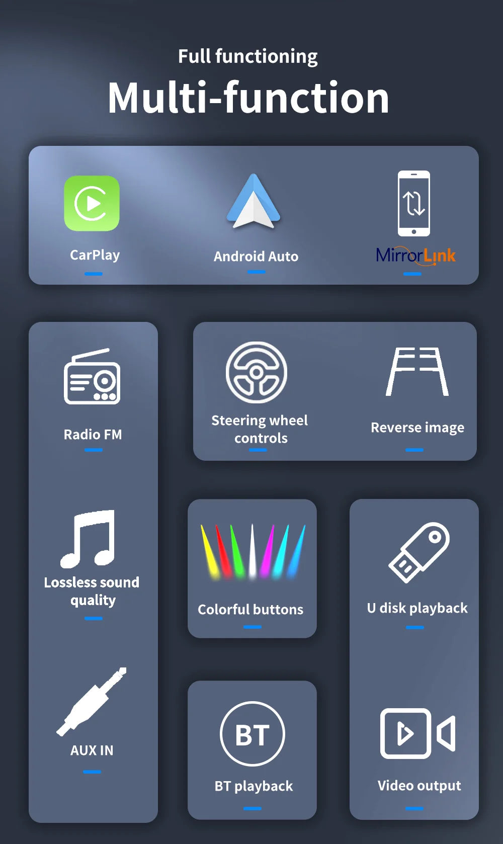 7/9/10 inch Universal Android 13 Car Radio 64G Autoradio android 2 Din car radio GPS BT Central Multimedia Smart car systems