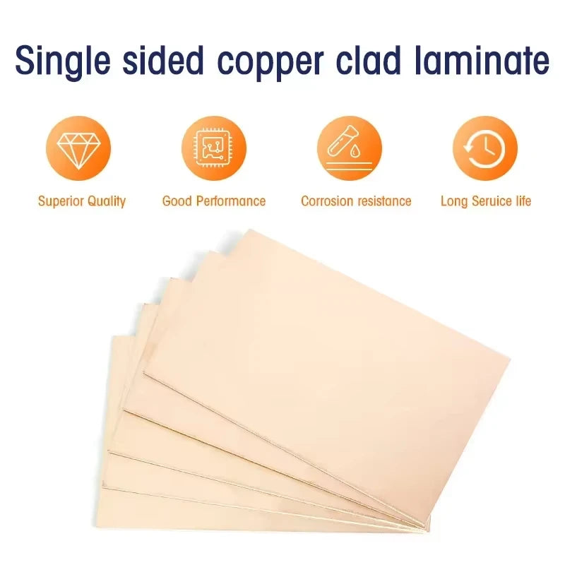 5PCS FR4 PCB 5x7cm Single Side Copper Clad Plate Diy Pcb Kit Laminate Circuit Board 5*7cm